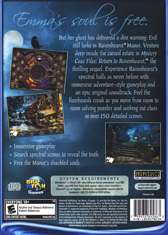 Mystery Case Files: Return to Ravenhearst cover or packaging material ...