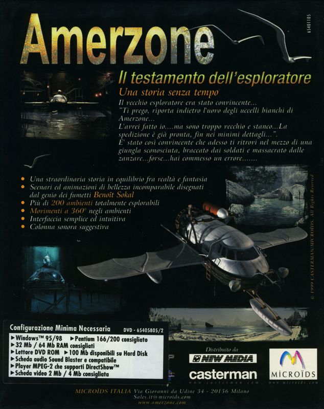 Back Cover for Amerzone: The Explorer's Legacy (Windows) (DVD edition)