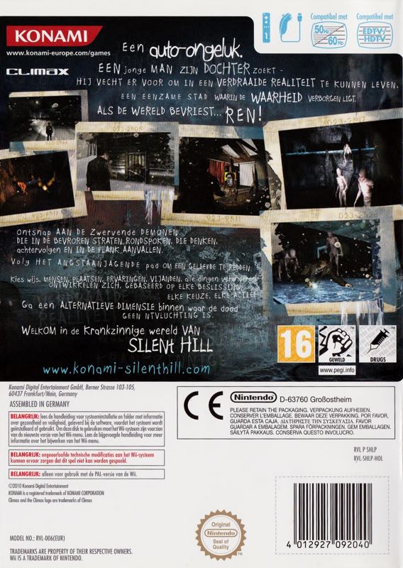Back Cover for Silent Hill: Shattered Memories (Wii)