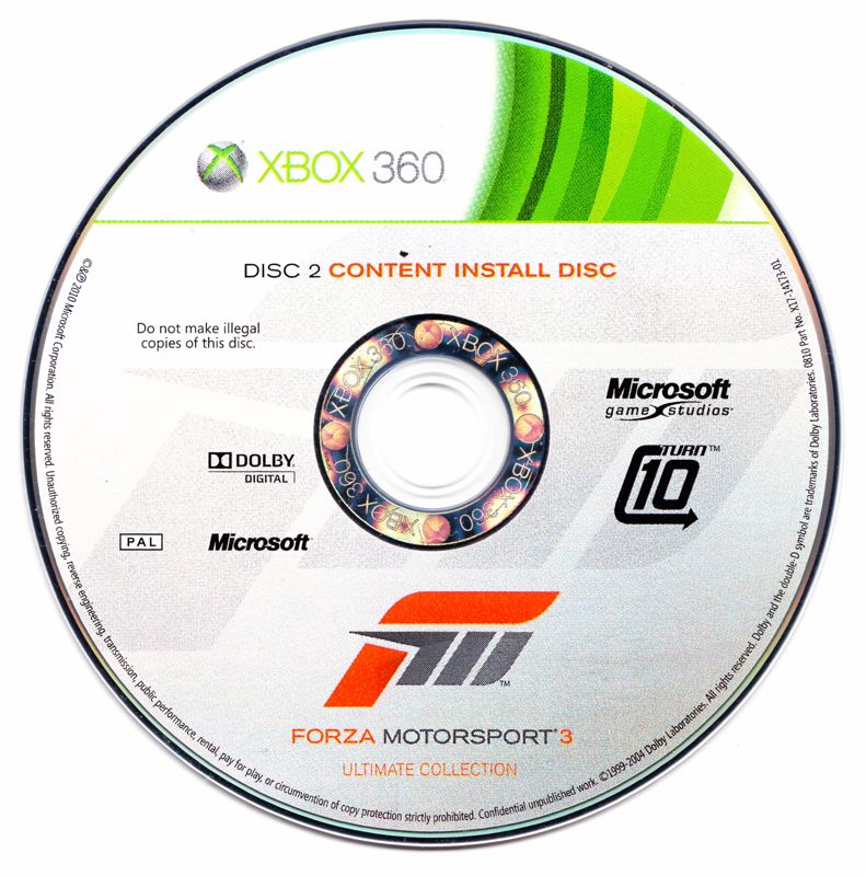 Media for Forza Motorsport 3: Ultimate Collection (Xbox 360): Installation disc