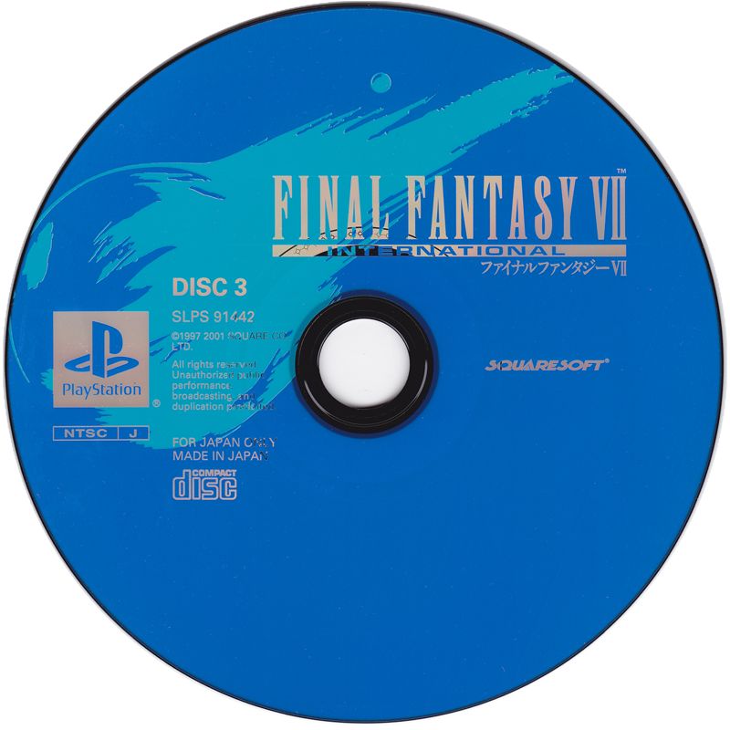Media for Final Fantasy VII International (PlayStation) (PSOne Books release): Disc 3