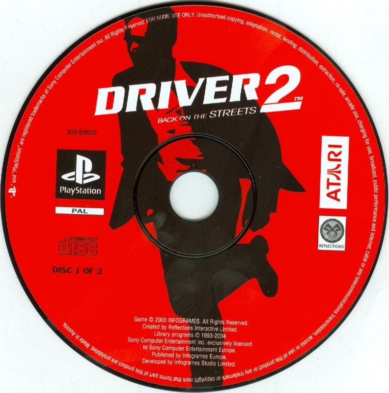 Media for Driver / Driver 2 (PlayStation): <i>Driver 2</i> disc 1/2