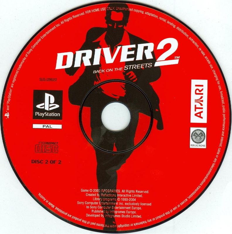 Media for Driver / Driver 2 (PlayStation): <i>Driver 2</i> disc 2/2
