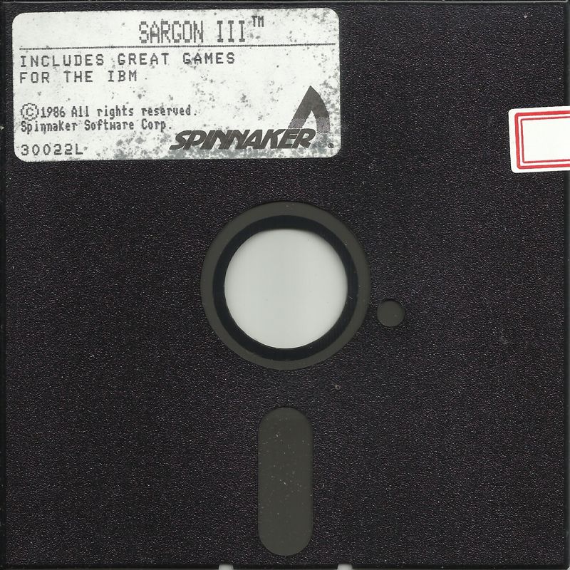 Media for Sargon III (DOS) (Dual Media Release (Released by Spinnaker in 1988)): 5.25" Disk