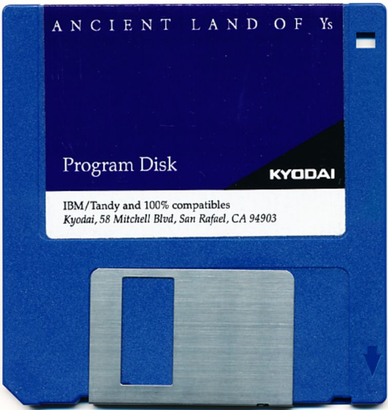 Media for Ys: The Vanished Omens (DOS): 3.5" FD - Program Disk