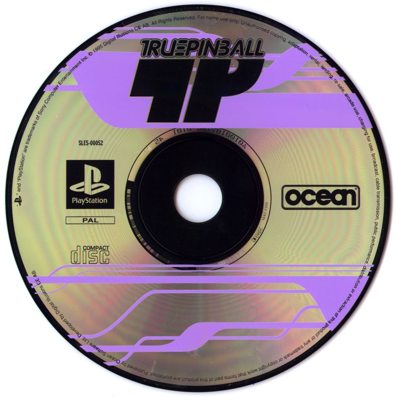 Media for True Pinball (PlayStation) (Double-wide Jewel Case)