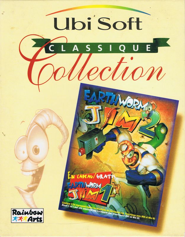 Front Cover for Earthworm Jim 1 & 2: The Whole Can 'O Worms (DOS) (Ubi Soft Classic Collection release)