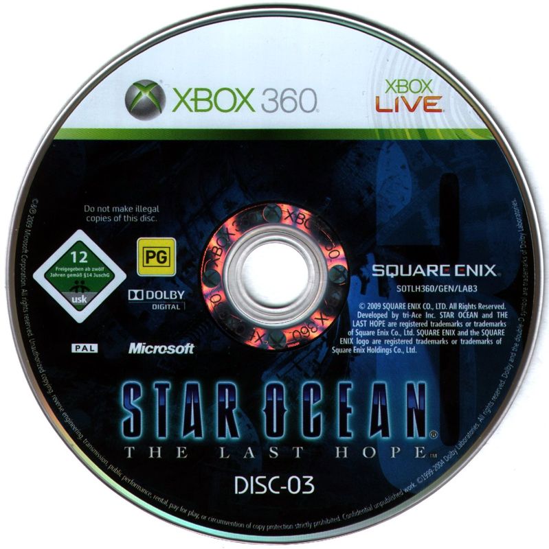 Media for Star Ocean: The Last Hope (Limited Collector's Edition) (Xbox 360): Game disc 3