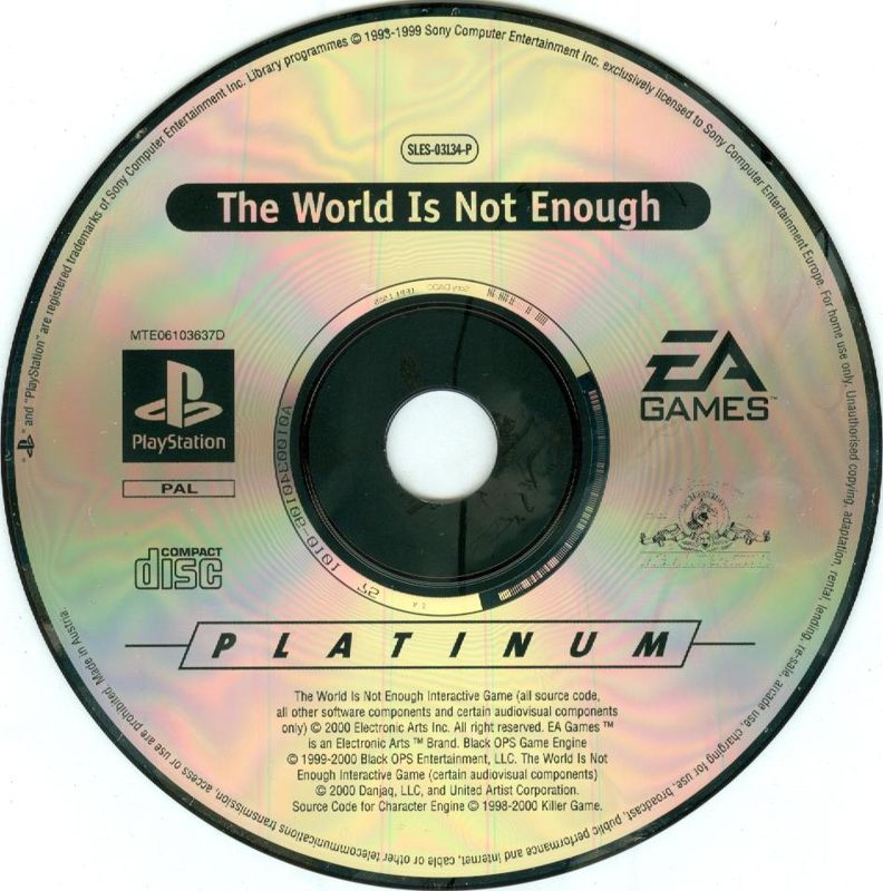 Media for 007: The World is Not Enough (PlayStation) (Platinum release)