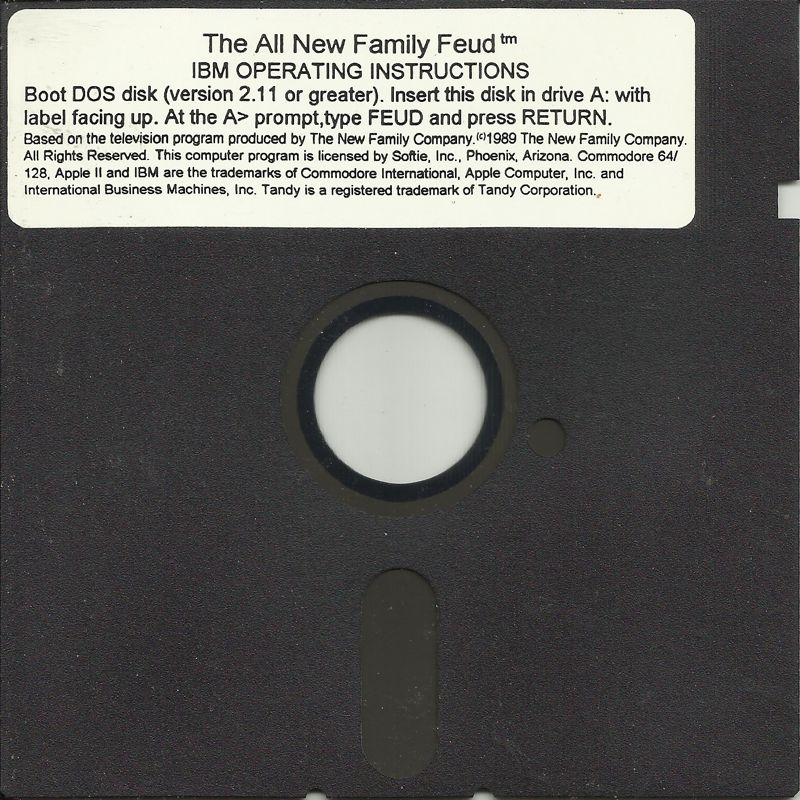 Media for The All New Family Feud (DOS) (5.25" disk release): Disk 1/1