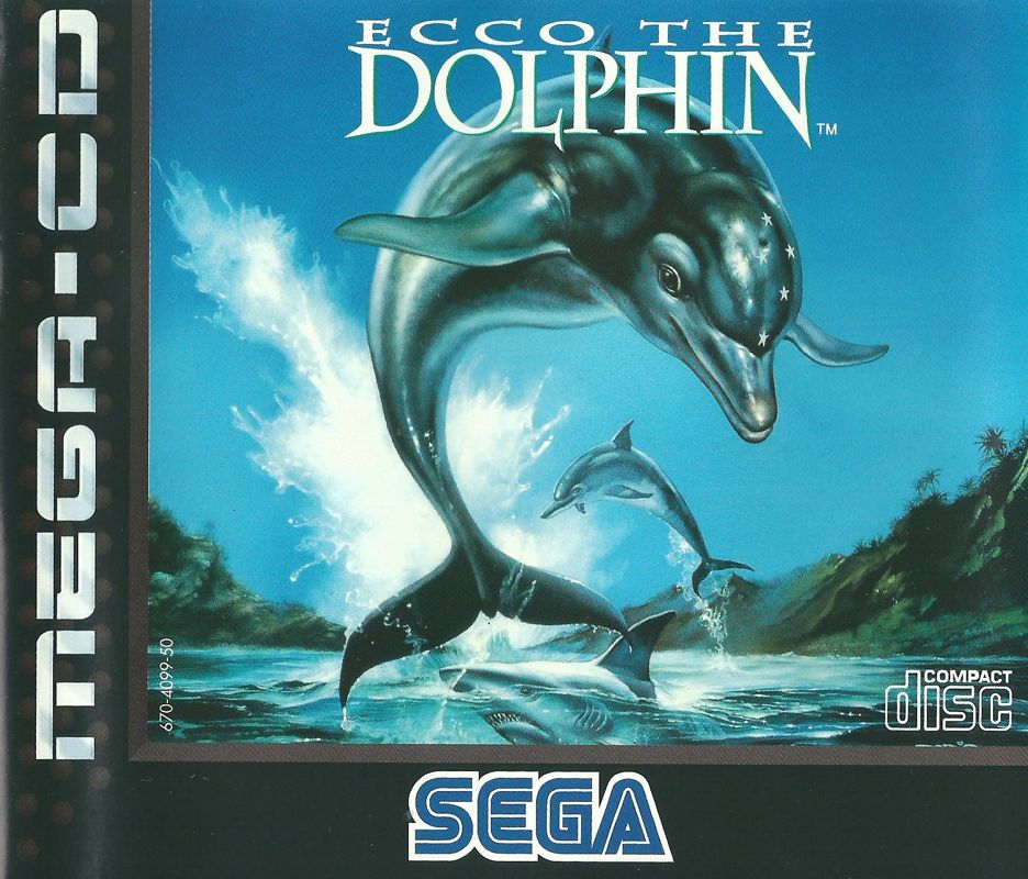 Front Cover for Ecco the Dolphin (SEGA CD): Reissue with Mega-CD 2 logo