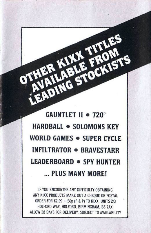 Inside Cover for Jack the Nipper (Amstrad CPC) (Kixx release): Centre