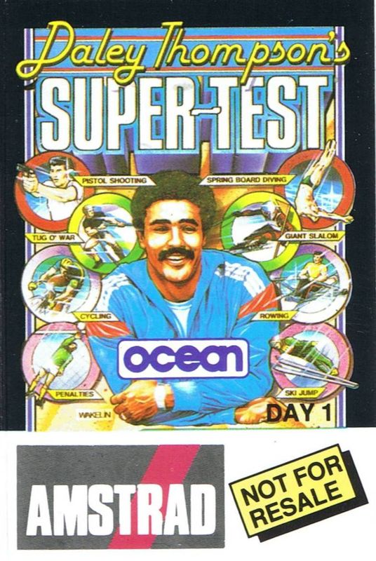 Front Cover for Daley Thompson's Super-Test (Amstrad CPC) (not for resale): Day 1