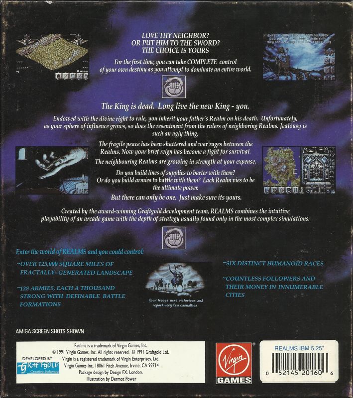 Back Cover for Realms (DOS) (5.25" Release)