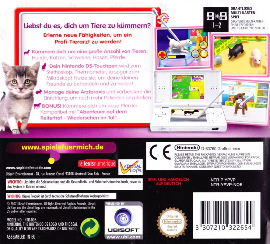 Back Cover for Imagine: Animal Doctor (Nintendo DS)