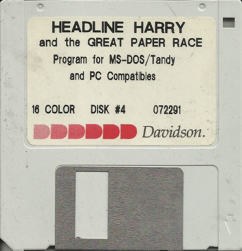 Media for Headline Harry and The Great Paper Race (DOS) (Dual Media Release): Disk (4/4)