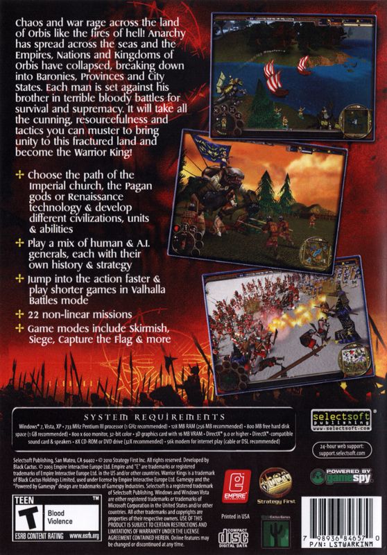 Warrior Kings Battles cover or packaging material MobyGames