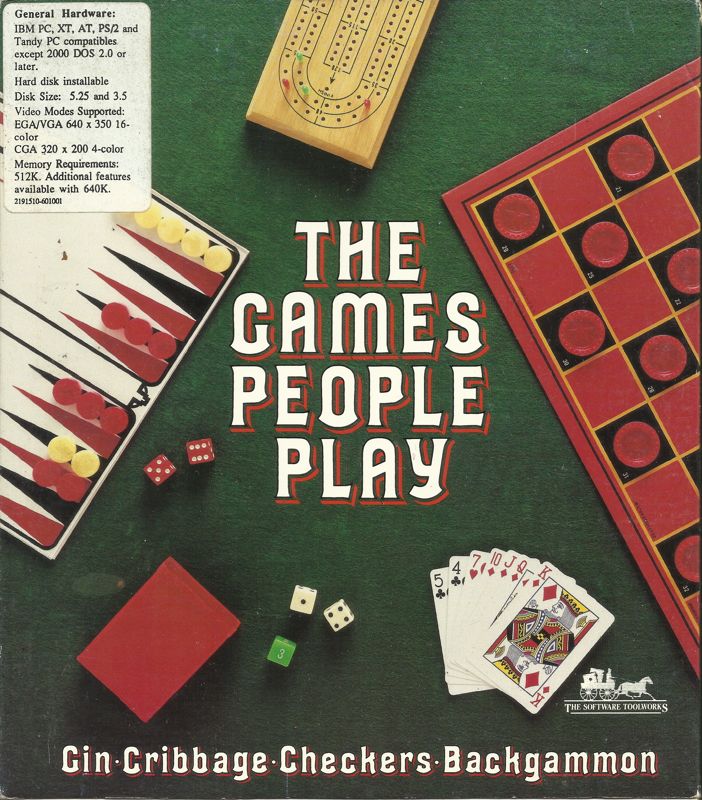 Front Cover for The Games People Play: Gin ∙ Cribbage ∙ Checkers ∙ Backgammon (DOS)