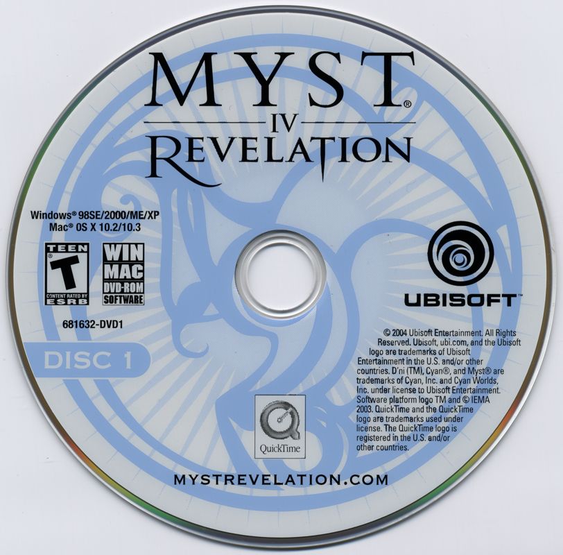 Media for Myst IV: Revelation (Macintosh and Windows) (Dell DVD Collector's Edition): Disc 1