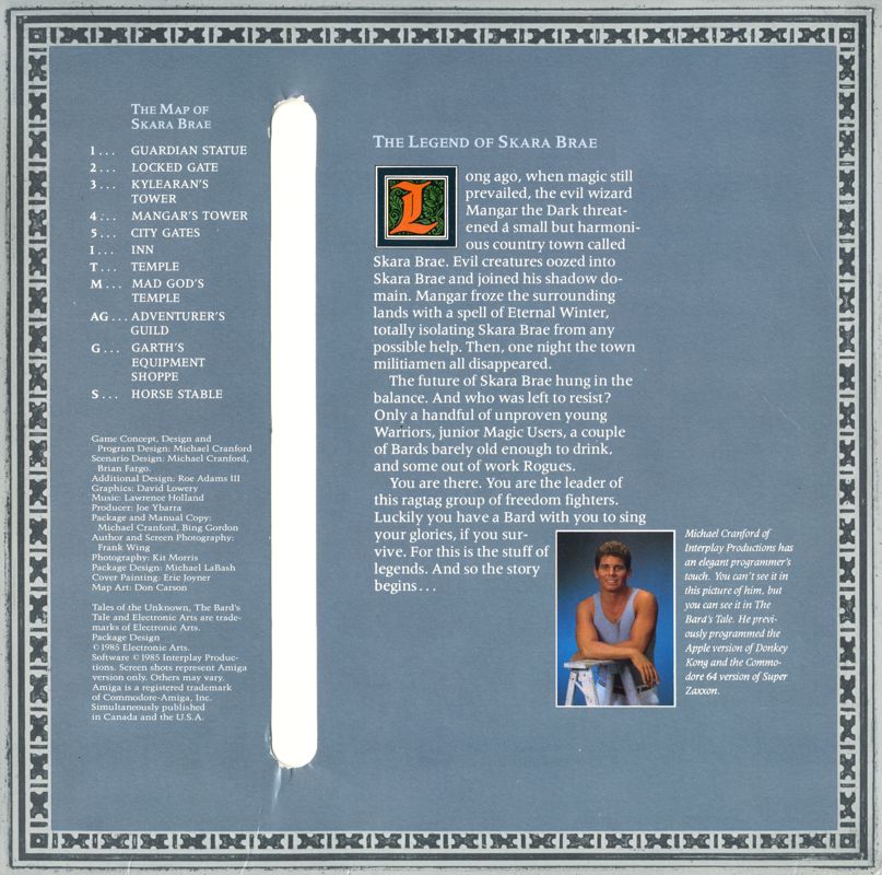 Inside Cover for Tales of the Unknown: Volume I - The Bard's Tale (DOS) (Dual-media release): Right Side