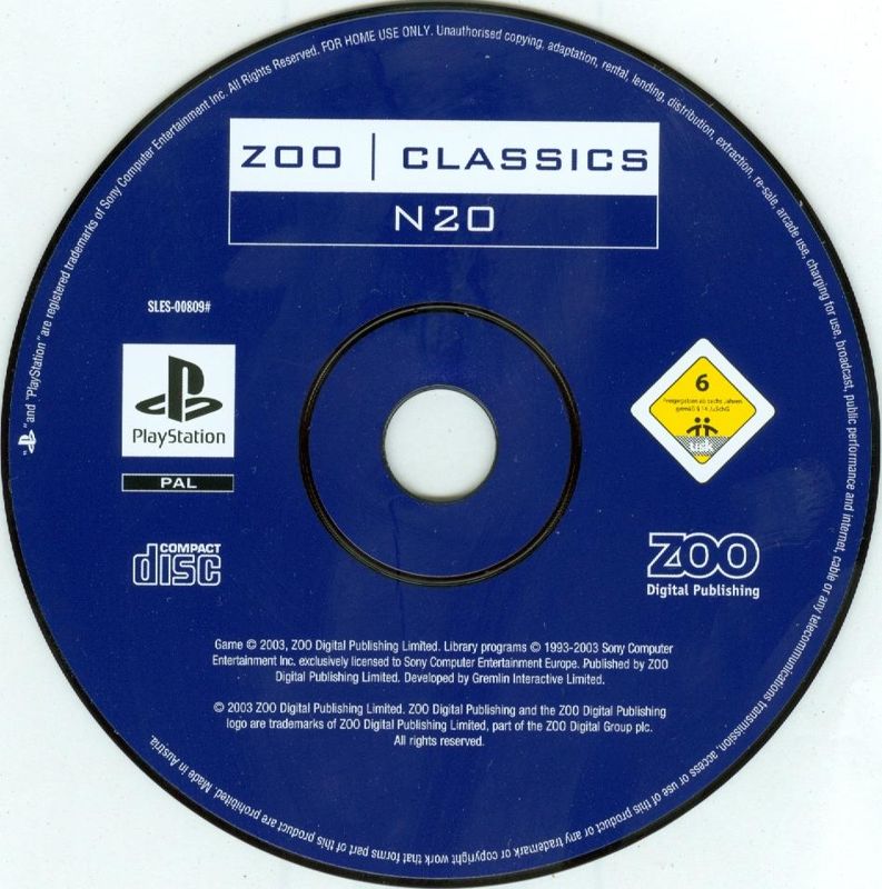 Media for N2O Nitrous Oxide (PlayStation) (Zoo Classics release)