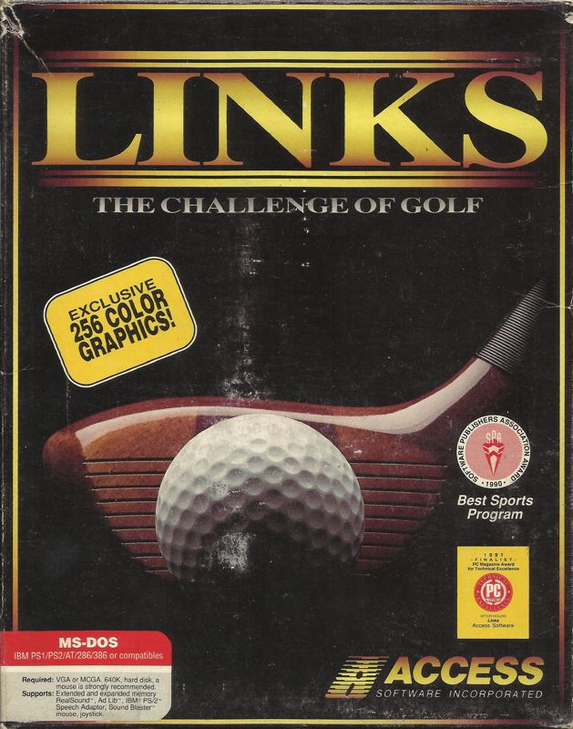 Front Cover for Links: The Challenge of Golf (DOS) (5.25" disk 1991 re-release (v1.45))