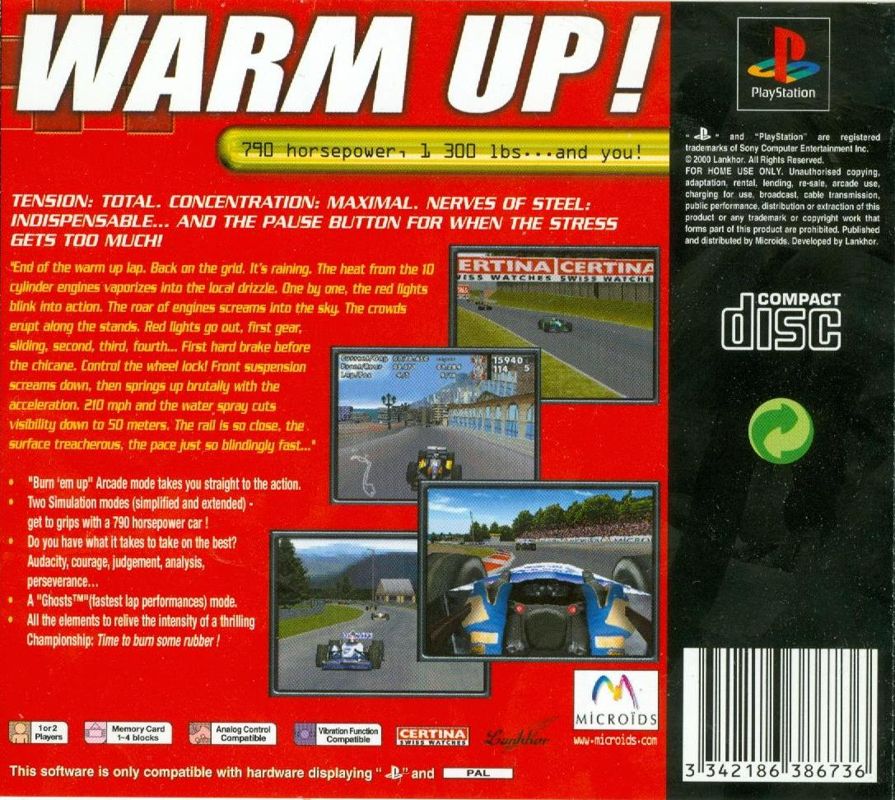 Back Cover for Warm Up! (PlayStation)