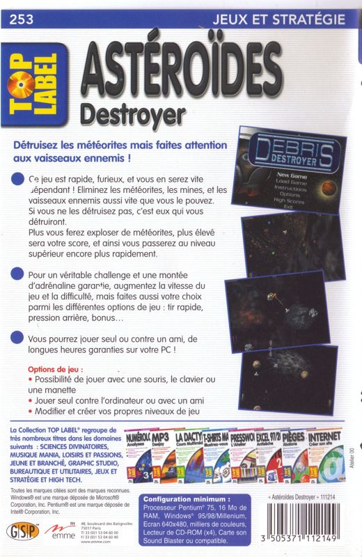 Back Cover for Debris (Windows) (Top Label release)