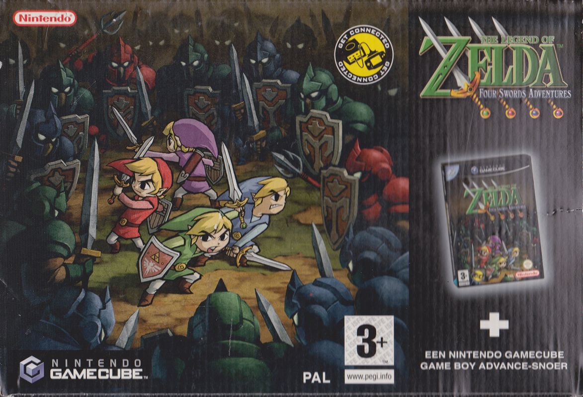 Front Cover for The Legend of Zelda: Four Swords Adventures (GameCube) (Bundled with Game Boy Advance Cable)