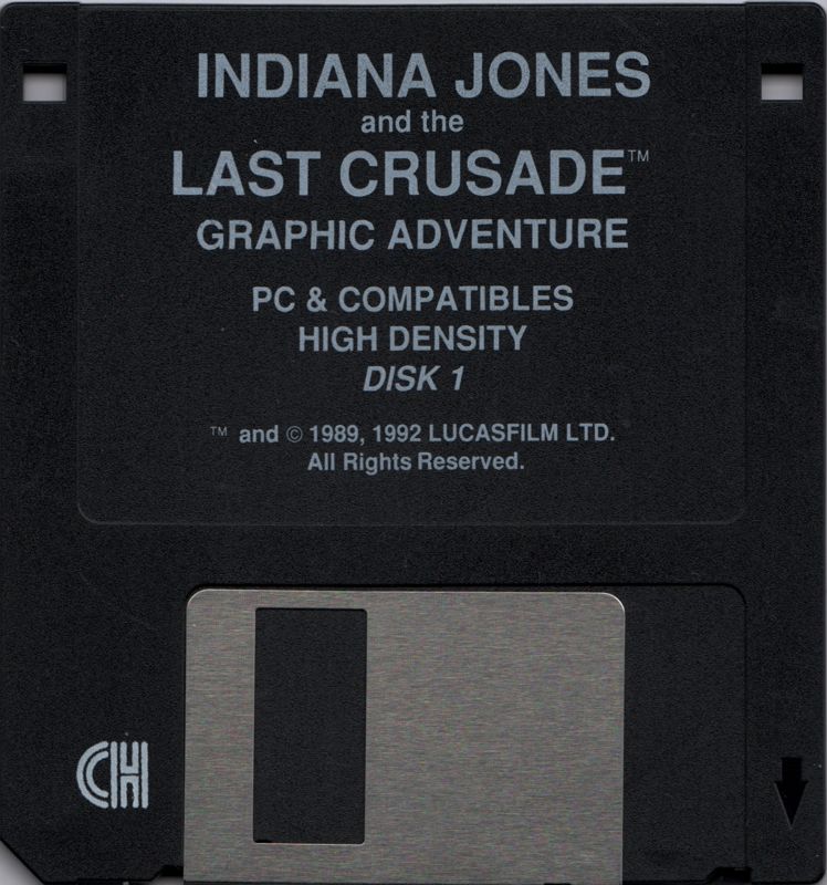 Media for Indiana Jones and the Last Crusade: The Graphic Adventure (DOS) (KIXX release): Disk 1/4