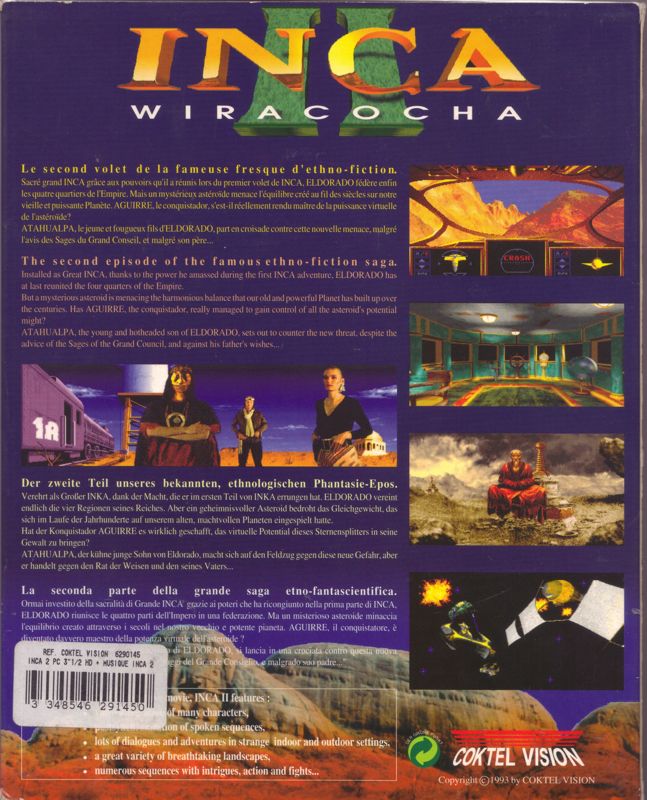 Back Cover for Inca II: Wiracocha (Série limitée) (DOS)