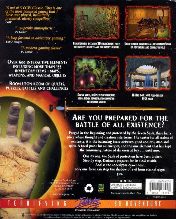 Back Cover for Realms of the Haunting (DOS)