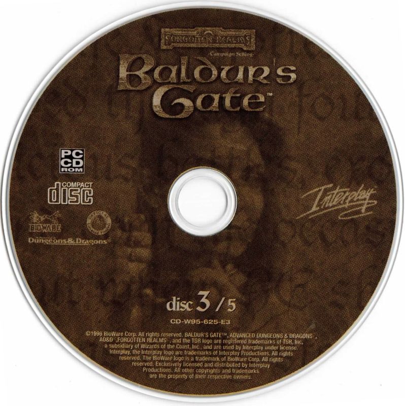 Media for Baldur's Gate: The Original Saga (Windows): Baldur's Gate - Disc 3