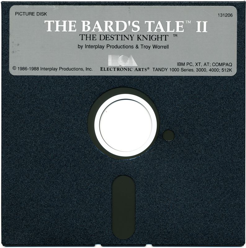 Media for The Bard's Tale II: The Destiny Knight (DOS) (Dual-media release): 5.25" FD - Picture Disk