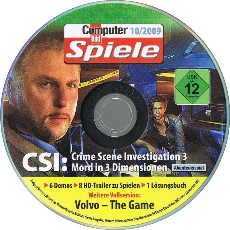 Media for CSI: Crime Scene Investigation - 3 Dimensions of Murder (Windows) (Computer Bild Spiele 10/2009 covermount)