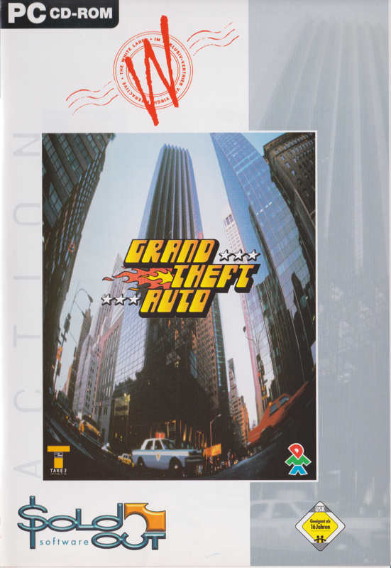 Front Cover for Grand Theft Auto (DOS and Windows) (The White Label release)