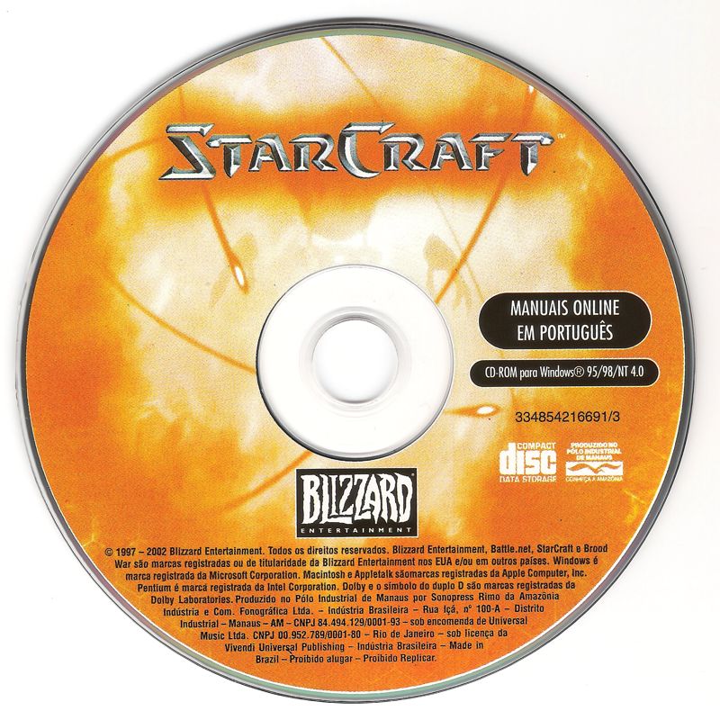 Media for StarCraft: Anthology (Windows) (BestSeller Series release (2002)): Manual Disc