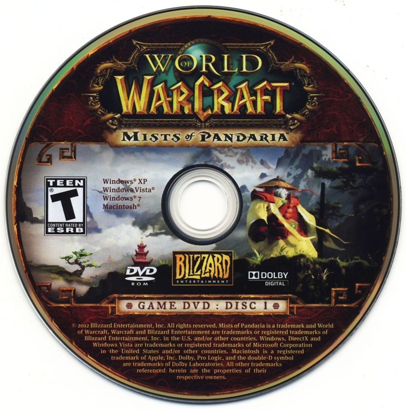 Media for World of WarCraft: Mists of Pandaria (Collector's Edition) (Macintosh and Windows): Disc 1