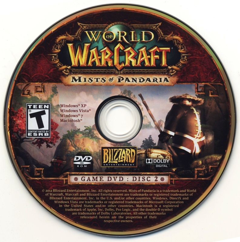 Media for World of WarCraft: Mists of Pandaria (Collector's Edition) (Macintosh and Windows): Disc 2