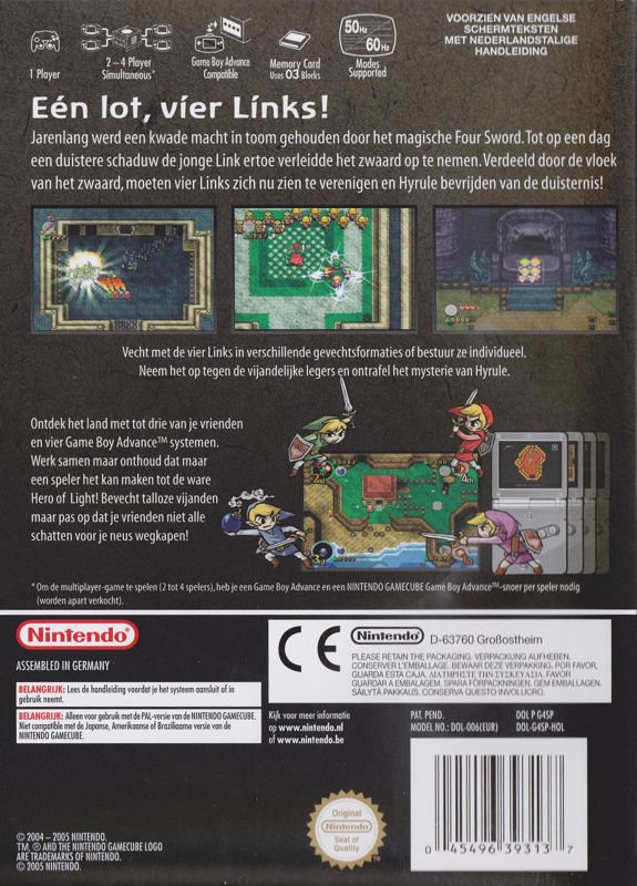 Other for The Legend of Zelda: Four Swords Adventures (GameCube) (Bundled with Game Boy Advance Cable): Keep Case - Back
