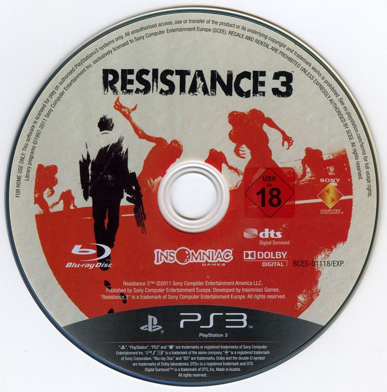 Media for Resistance 3 (Survivor Edition) (PlayStation 3)