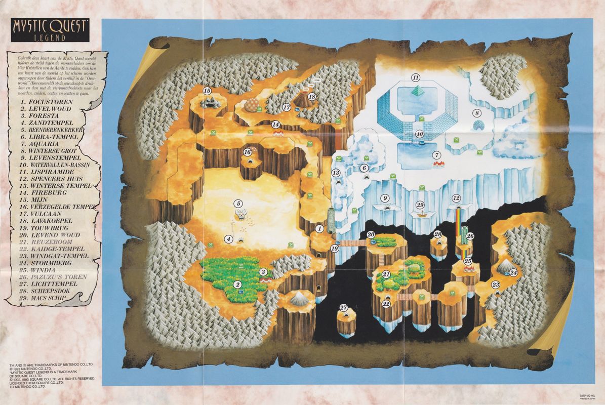 Map for Final Fantasy: Mystic Quest (SNES)