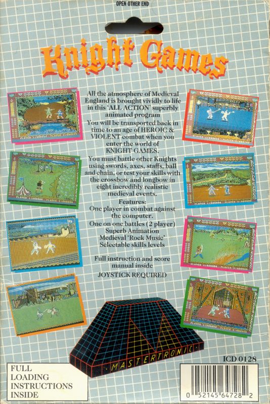 Back Cover for Knight Games (Commodore 64)