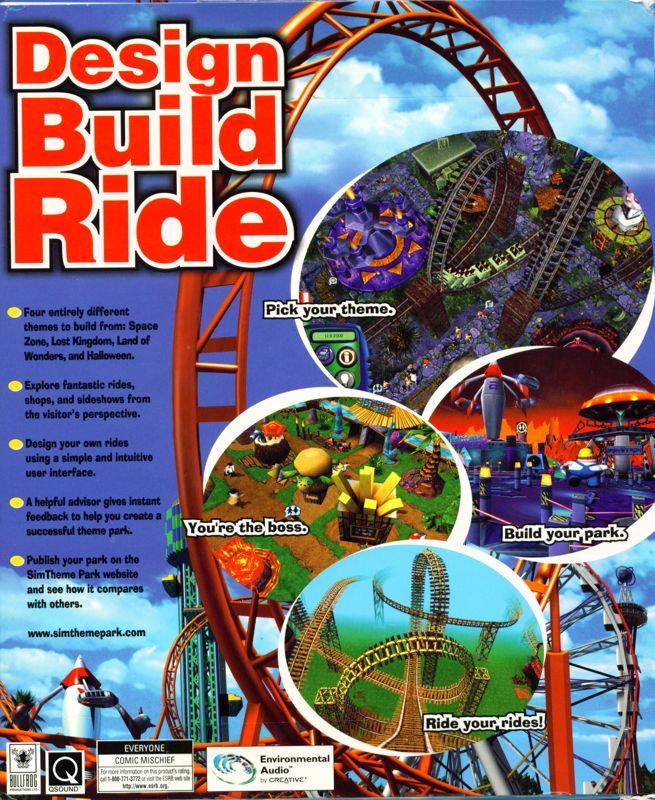Back Cover for Sim Theme Park (Gold Edition) (Windows)