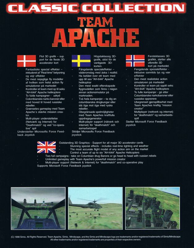 Back Cover for Team Apache (Windows) (Classic Collection release)