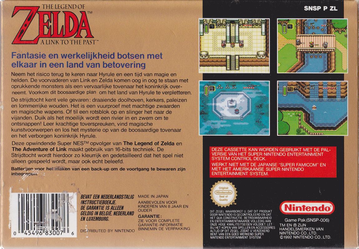 Back Cover for The Legend of Zelda: A Link to the Past (SNES)