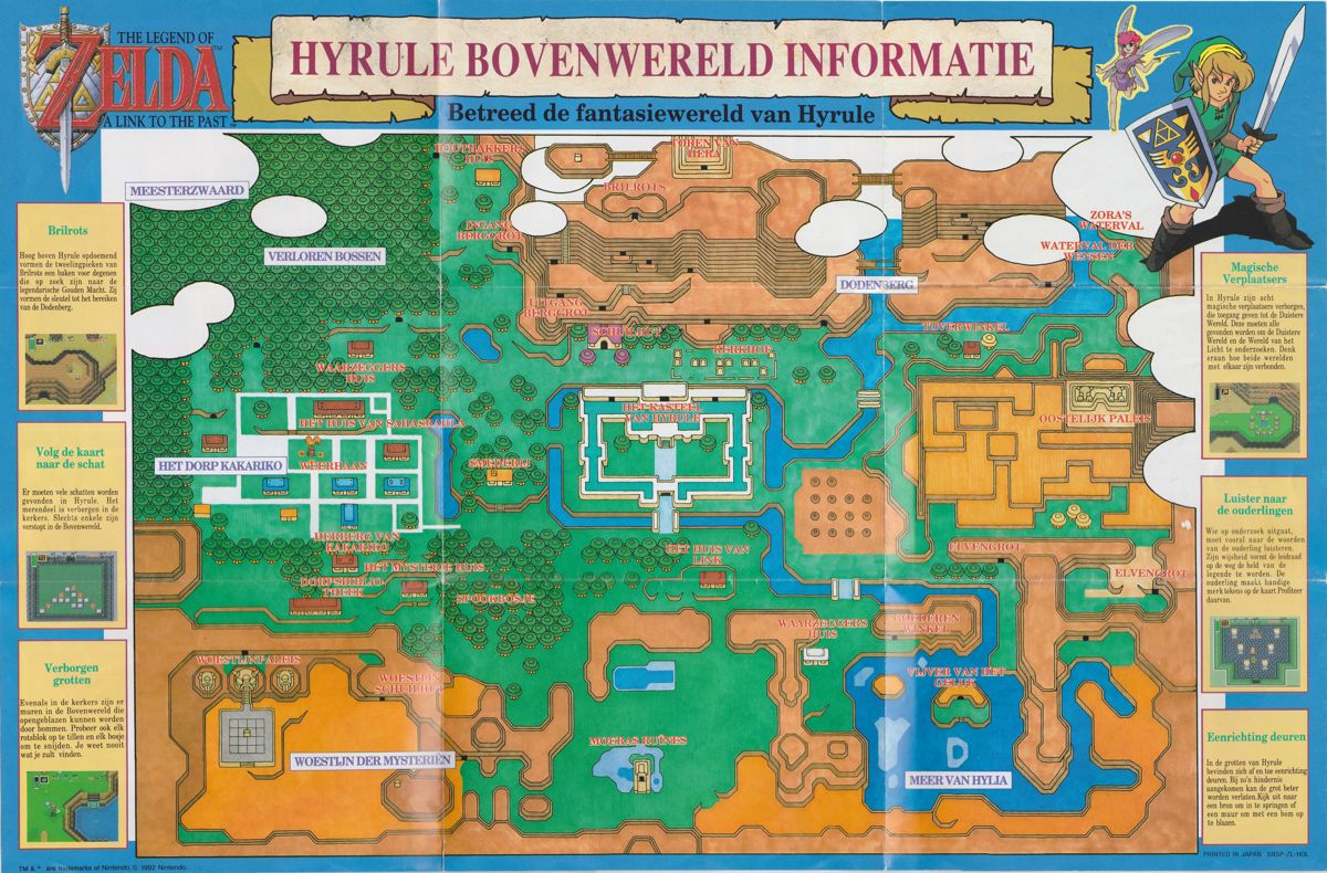 Map for The Legend of Zelda: A Link to the Past (SNES): Light World Map
