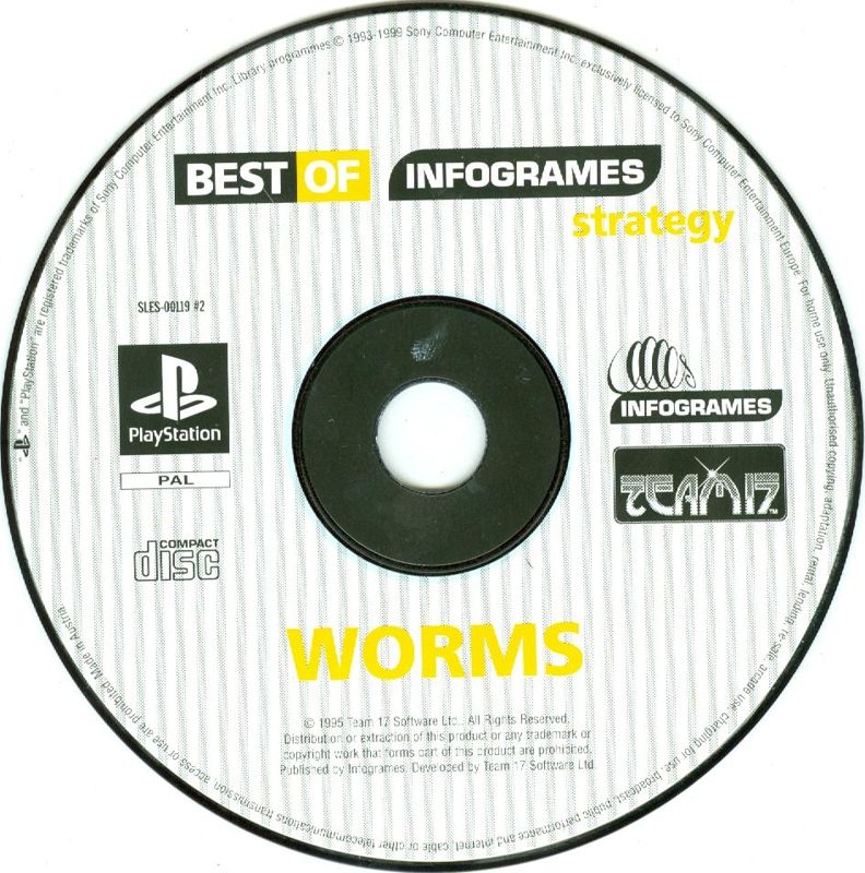 Media for Worms (PlayStation) (Best of Infogrames (Value Series) release)