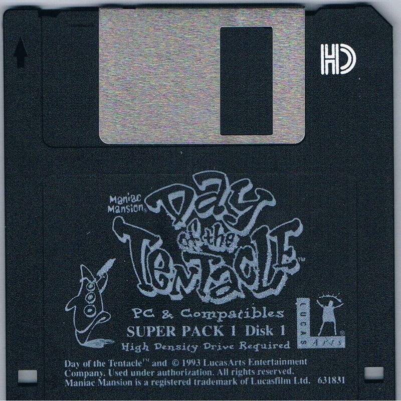 Media for LucasArts x3 Triple Packs (DOS): Maniac Mansion: Day of the Tentacle - Disk 1/6