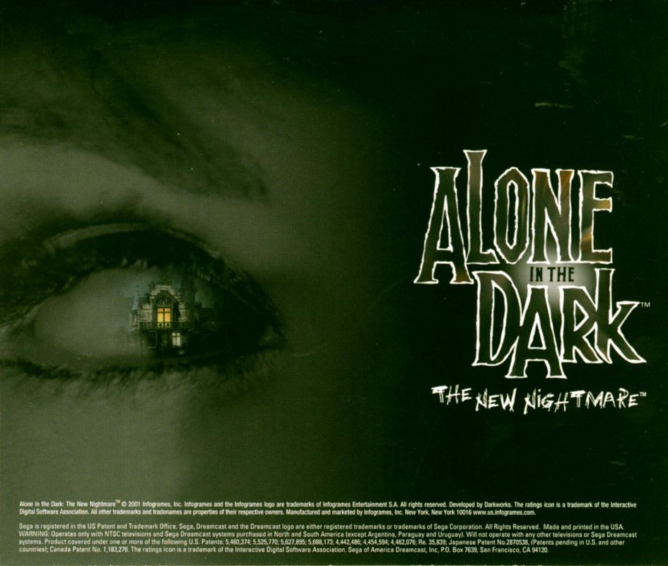 Inside Cover for Alone in the Dark: The New Nightmare (Dreamcast): Reverse Front